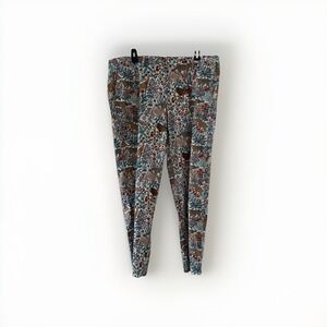 Talbots Womens Pants 16  Multi Safari Jungle Animal Print Ankle Cotton Stretch